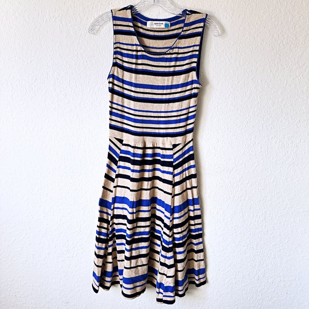 Sparrow Anthropologie Wool Blend Scoop Neck Sleeveless Fit & Flare Sweater Dress